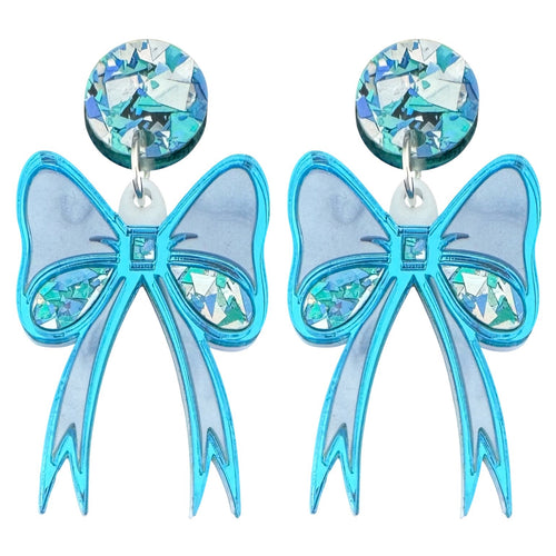 Bow-utiful - Dangle Earrings - Blue