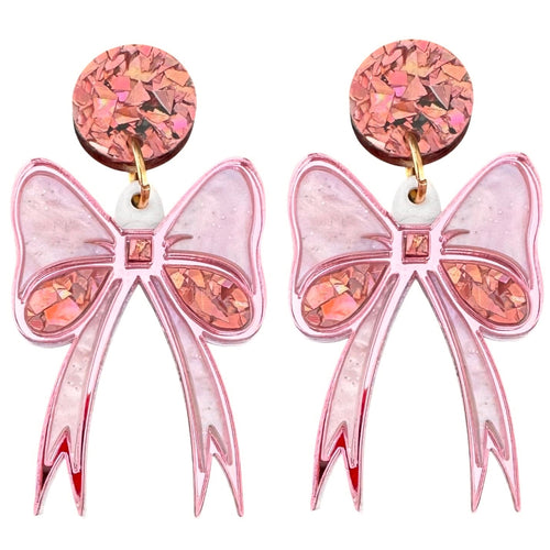 Bow-utiful - Dangle Earrings - Pink