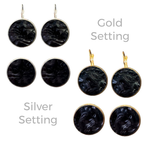 Black - Marble - Bezel Set
