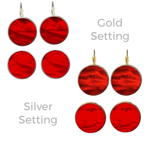 Red - Marble - Bezel Set