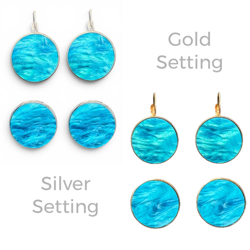 Ocean  - Marble - Bezel Set