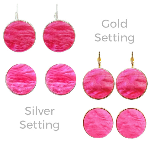 Pink - Marble - Bezel Set
