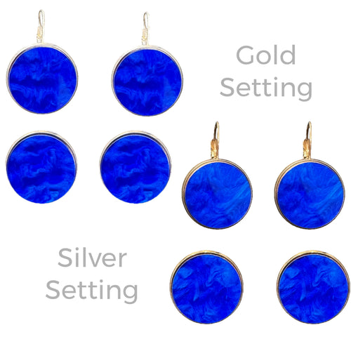Electric Blue - Marble - Bezel Set