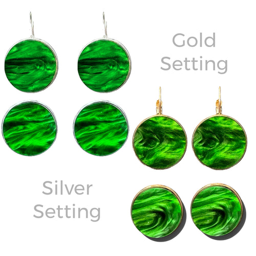 Emerald - Marble - Bezel Set