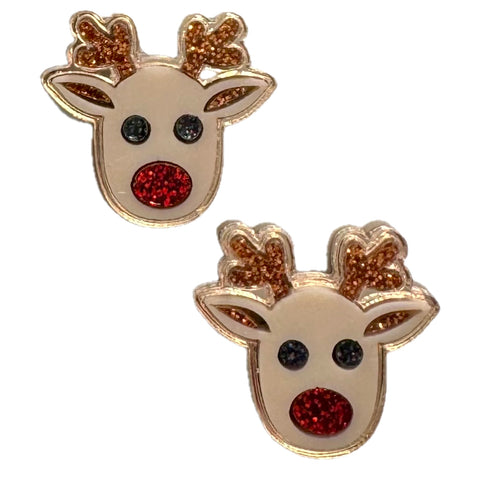Red Nose Reindeer - Statement Studs