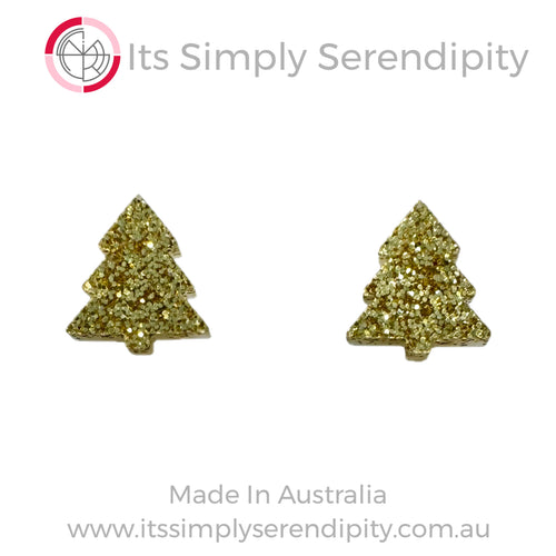 Gold Christmas Tree - Mini Stud