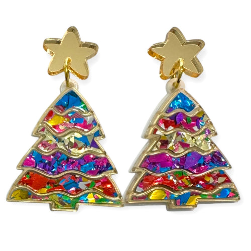 Christmas Tree - Party - Statement Dangles