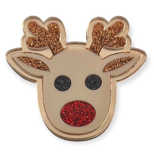 Red Nose Reindeer - Brooch