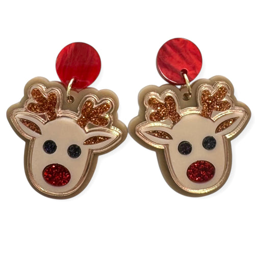 Red Nose Reindeer - Statement Dangles