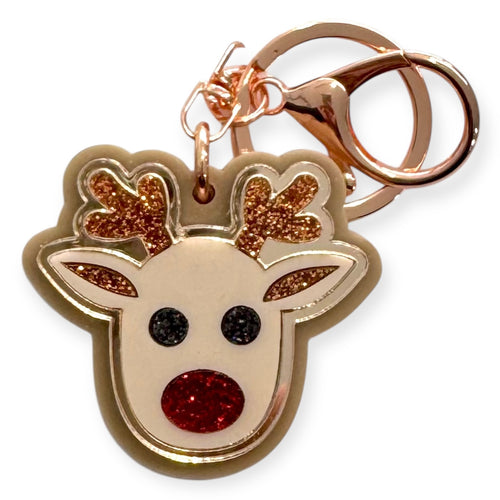 Red Nose Reindeer - Key Ring / Bag Tag