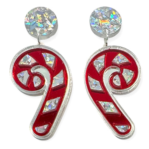 Candy Cane - Statement Dangles