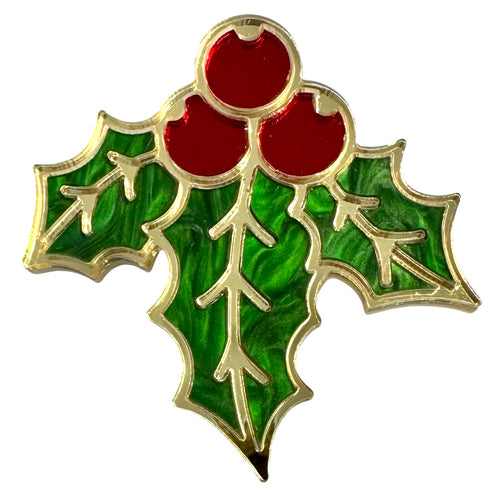 Christmas Holly - Brooch
