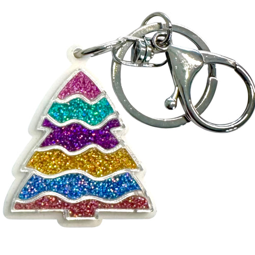 Christmas Tree - Rainbow - Key Ring / Bag Tag