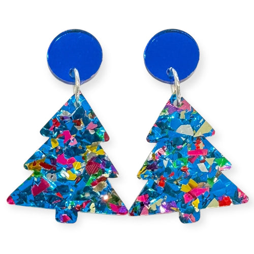 Christmas Tree Dangles - Party Blue