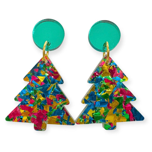 Christmas Tree Dangles - Party Green
