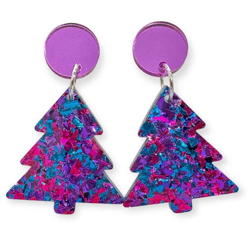 Christmas Tree Dangles - Party Purple