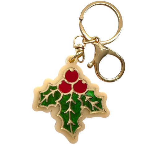 Christmas Holly - Key Ring / Bag Tag