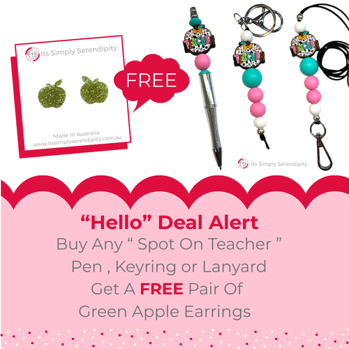 Spot On Teacher - Lanyard + FREE Apple Earrings