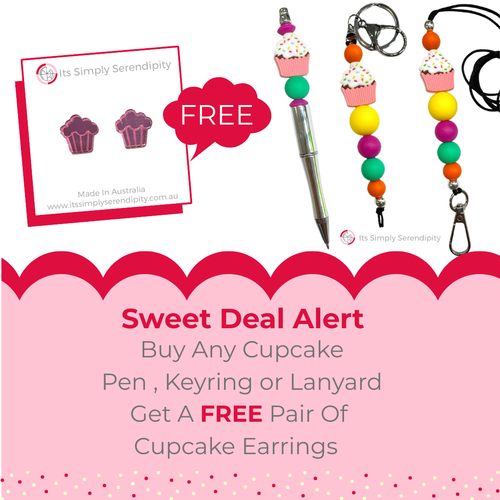 Cupcake Cutie - Lanyard + FREE Cupcake Earrings