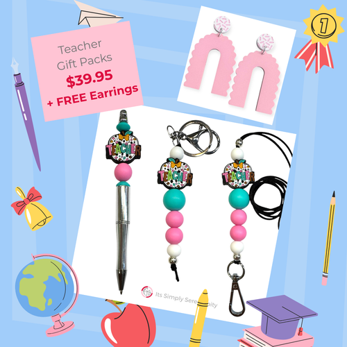 Teacher Bundle - Teacher Apple - FREE Earrings