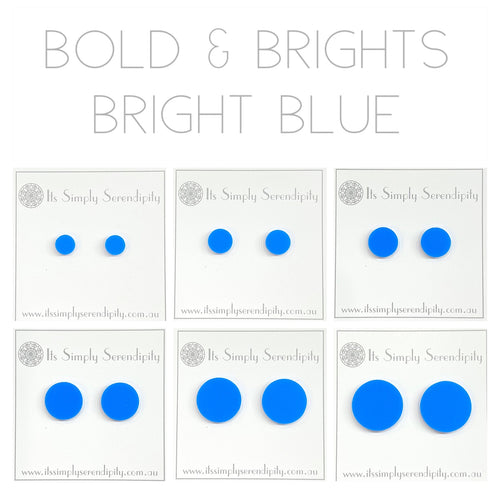 Bold & Brights - Bright Blue - Simple Studs