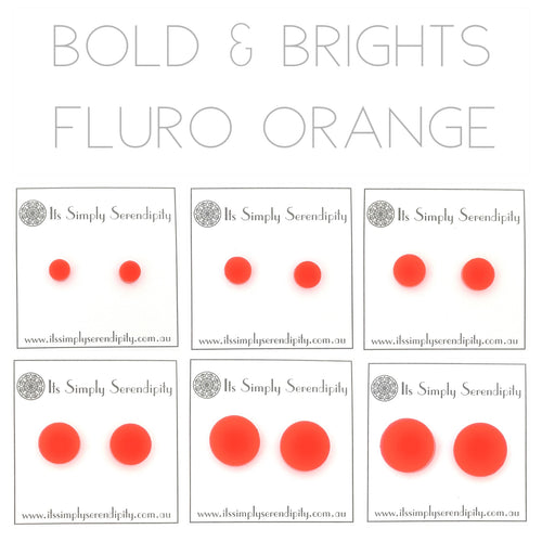 Bold & Brights - Fluro Orange - Simple Studs