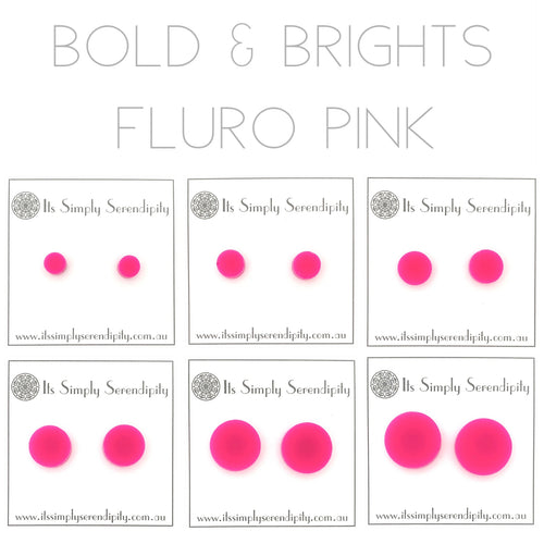 Bold & Brights - Fluro Pink - Simple Studs