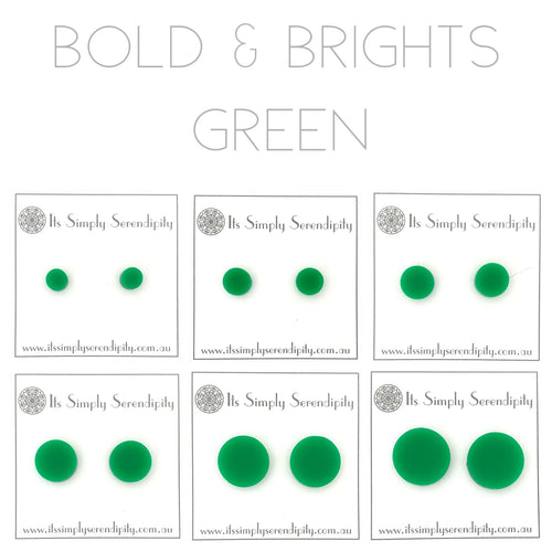Bold & Brights - Green - Simple Studs