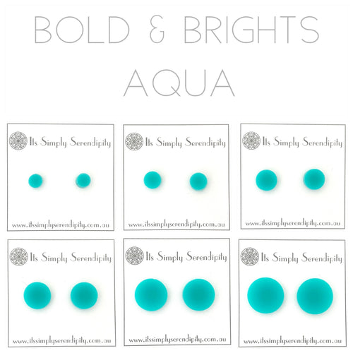Bold & Brights - Aqua - Simple Studs