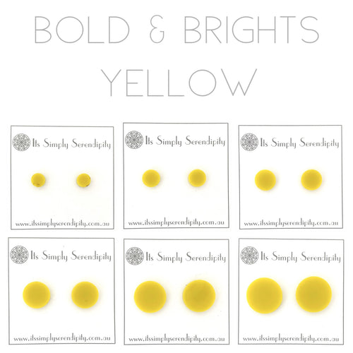 Bold & Brights - Yellow - Simple Studs