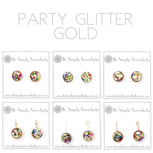 Party Glitter - Gold - Bezel Setting