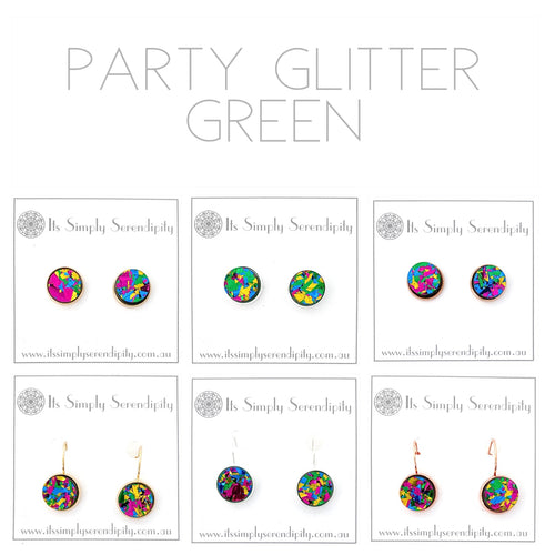 Party Glitter - Green - Bezel Setting