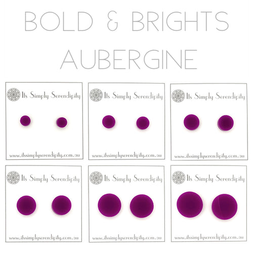 Bold & Brights - Aubergine- Simple Studs
