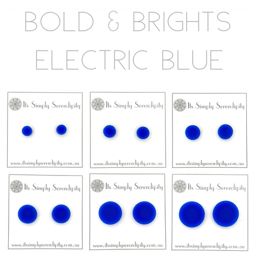 Bold & Brights - Electric Blue - Simple Studs