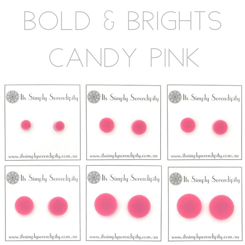 Bold & Brights - Candy Pink - Simple Studs