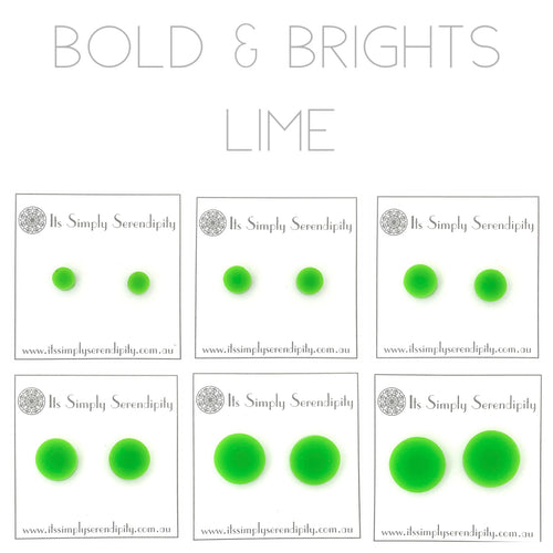 Bold & Brights - Lime - Simple Studs