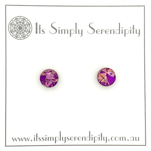Colourful Crystals - Purple & Lilac - Simple Studs