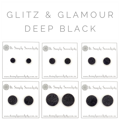 Glitz & Glamour - Deep Black - Simple Studs