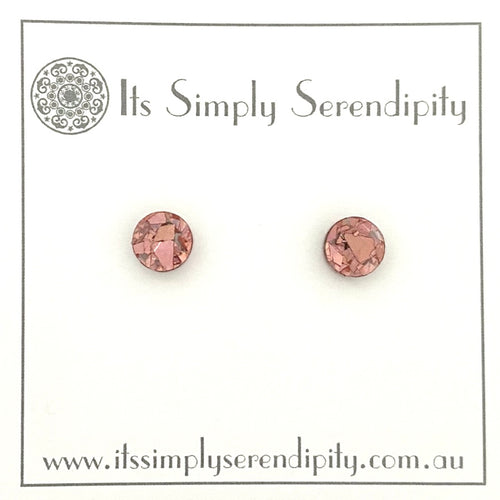 Colourful Crystals - Blush Pink - Simple Studs