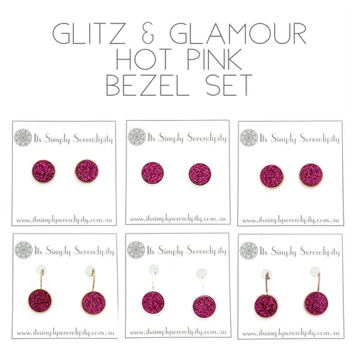 Glitz & Glamour - Hot Pink - Bezel Setting