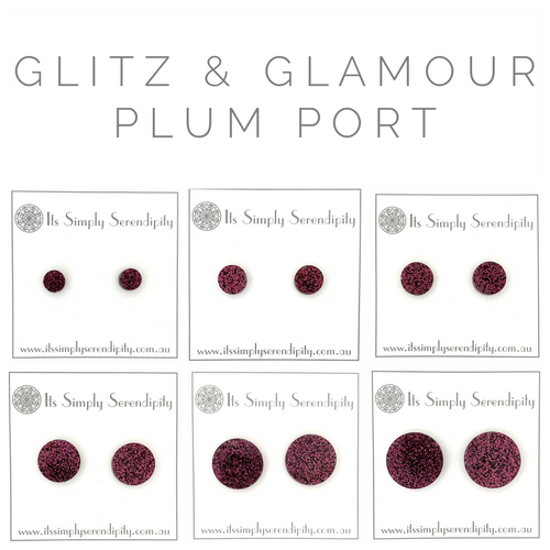 Glitz & Glamour - Plum Port - Simple Studs