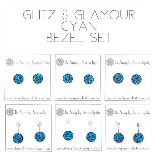 Glitz & Glamour - Cyan - Bezel setting