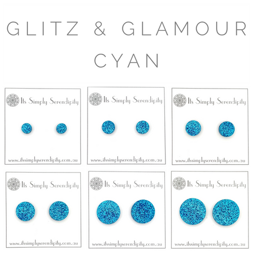 Glitz & Glamour - Cyan - Simple Studs