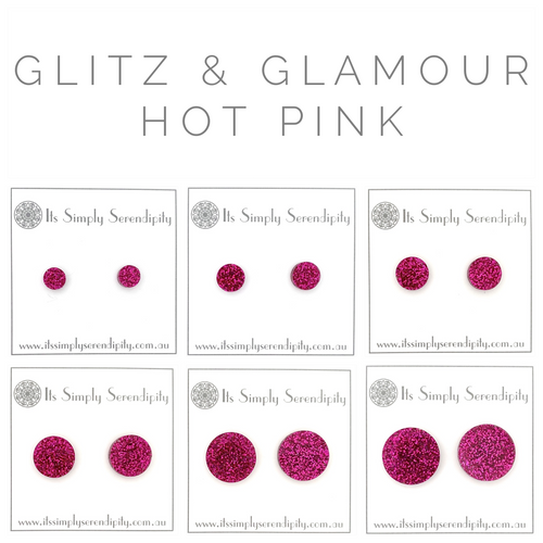 Glitz & Glamour - Hot Pink - Simple Studs