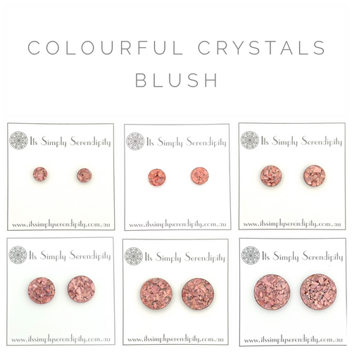 Colourful Crystals - Blush Pink - Simple Studs