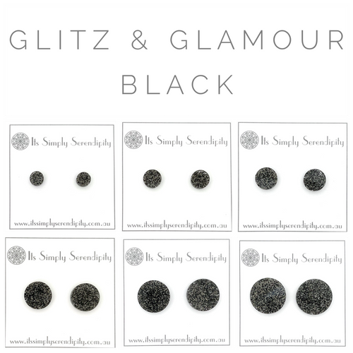 Glitz & Glamour - Black - Simple Studs