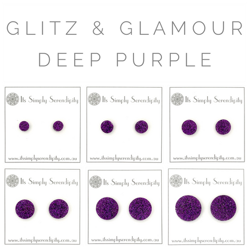 Glitz & Glamour - Deep Purple - Simple Studs