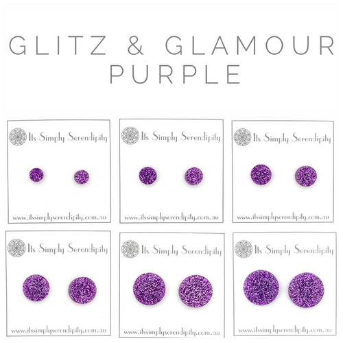 Glitz & Glamour - Purple - Simple Studs