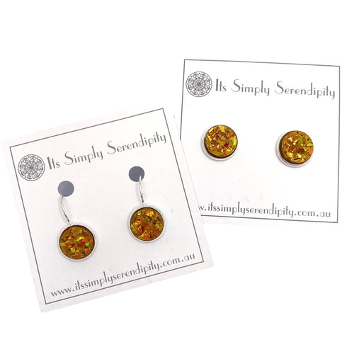 Colourful Crystals - Amber - Silver Setting