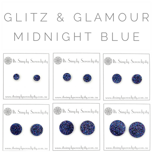 Glitz & Glamour - Midnight Blue - Simple Studs